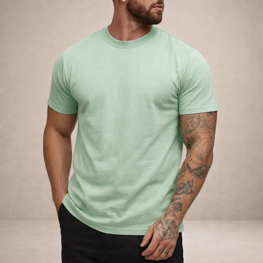 Modern style men's essential t-shirt, slim fit & comfortable crew neck.