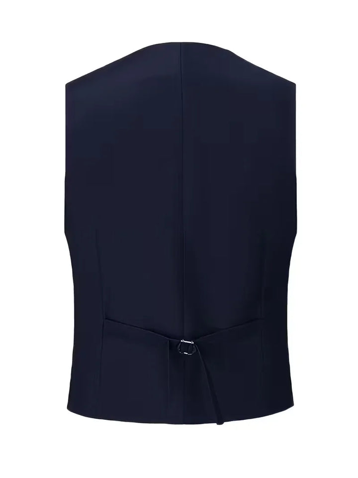 Business men's elegant double-breasted three-piece suit, slim fit and tailored for success.