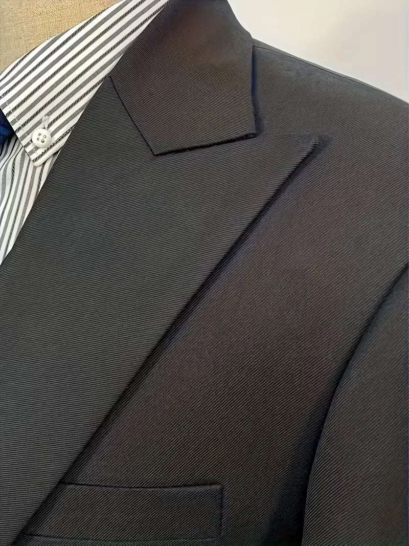 Stylish men's slim fit suit, a three-piece double-breasted ensemble for special occasions.
