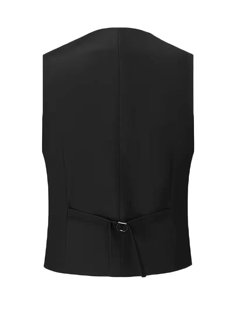 Sophisticated men's three-piece suit, slim fit double-breasted design, excellent wedding outfit.