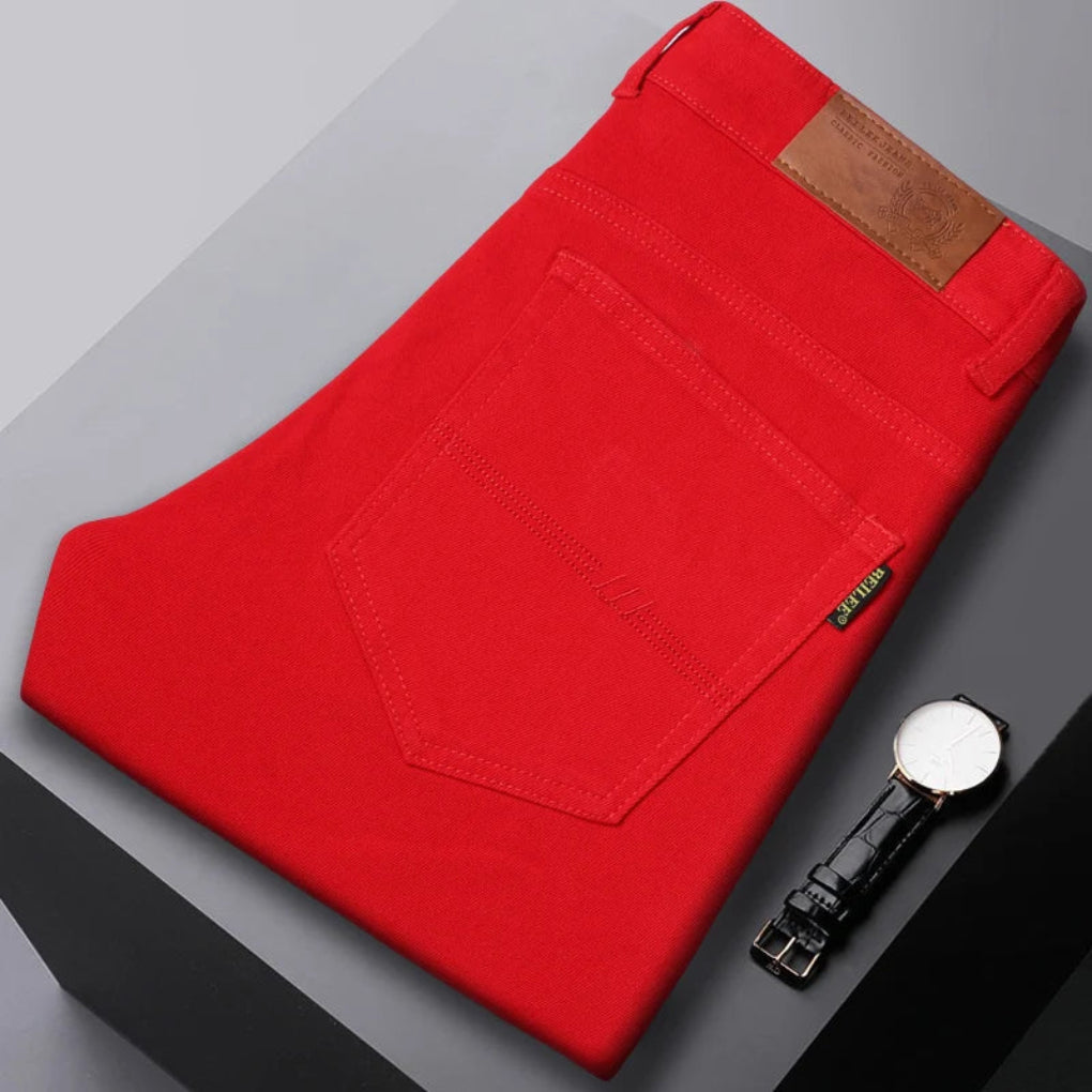 Classic men's everyday slim fit jeans, offering a sleek and modern silhouette for any casual outfit.