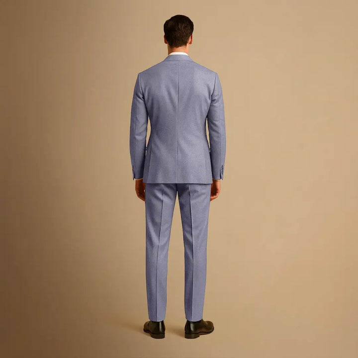 Tailored slim fit men's suit blazer. Lightweight & modern, part of a two-piece formal wear set for events.