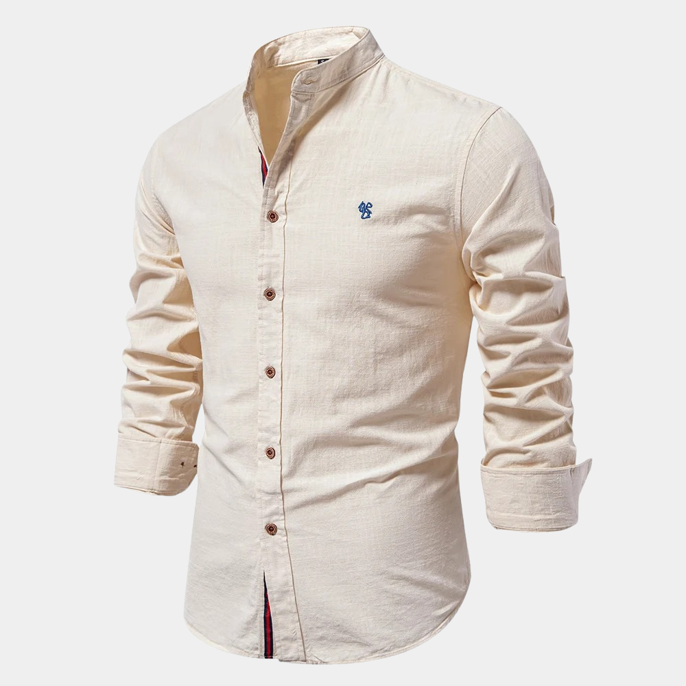 Lightweight, breathable men's long-sleeve summer shirt. Slim fit, perfect for casual or smart occasions.
