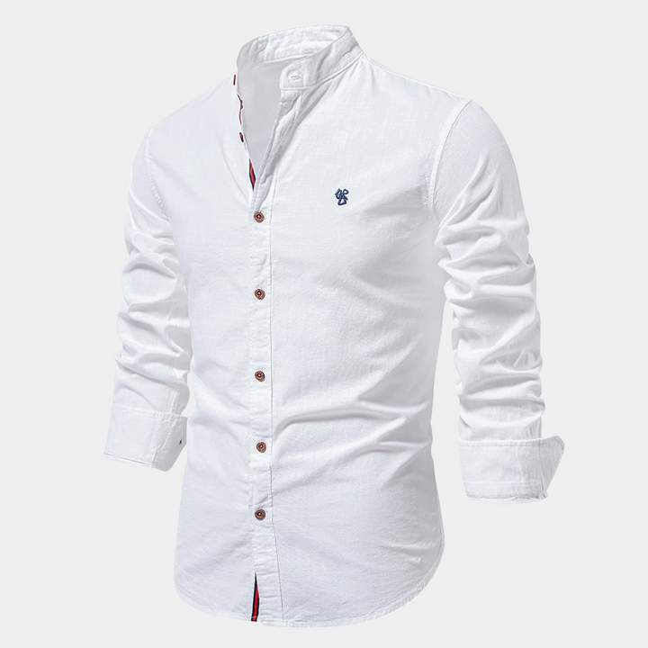 Versatile men's slim fit long-sleeve button-down shirt. Ideal for summer casual or semi-formal wear.