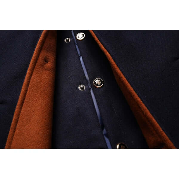 Modern men's black slim-fit mid-length winter jacket. Offers warmth & sophisticated style for the colder season.