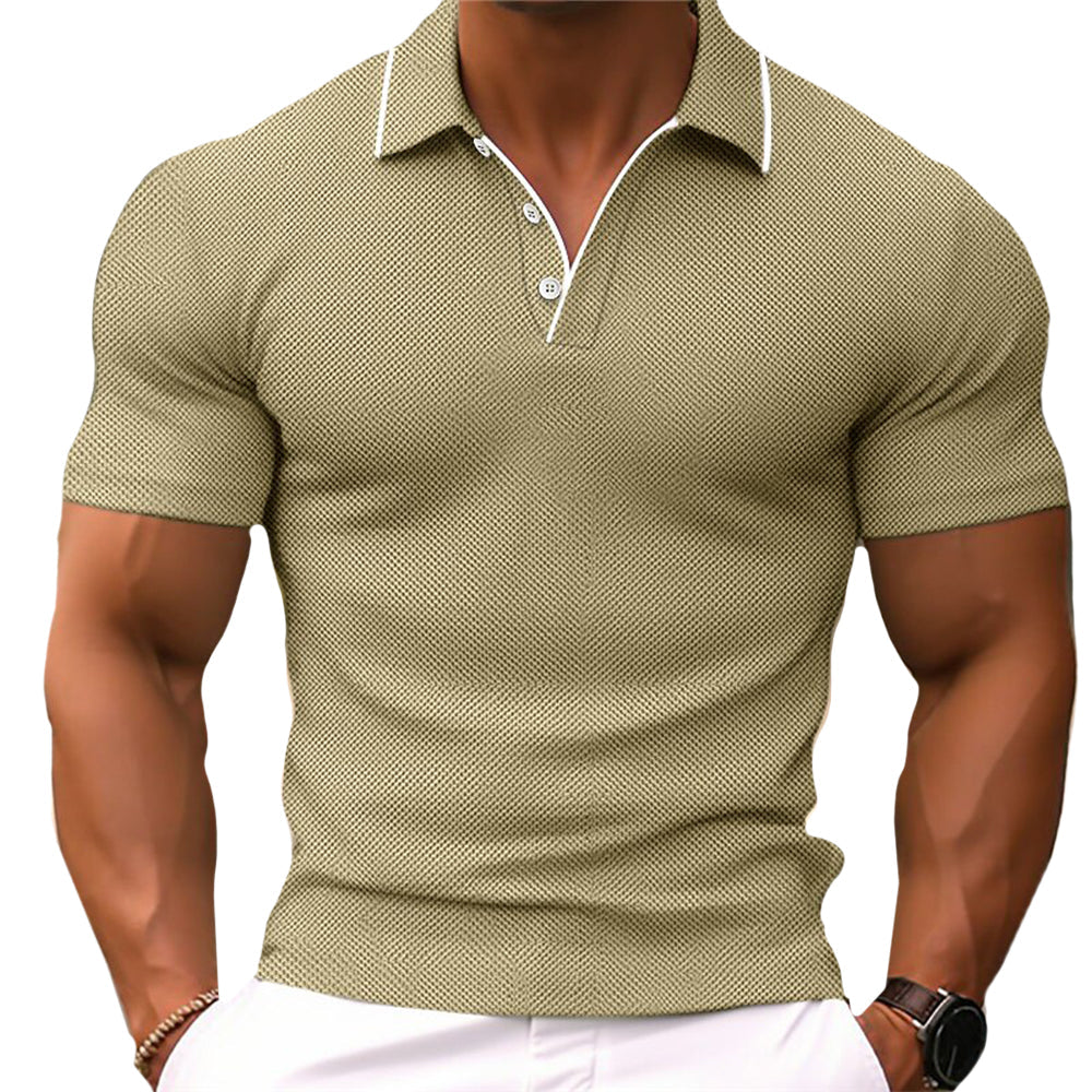 Stylish men's slim fit polo shirt, offering a modern look for casual or smart-casual occasions.