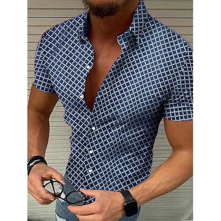 Comfortable men's slim fit short sleeve printed casual shirt, great as a summer top or statement holiday wear.