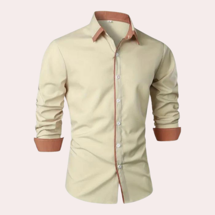 Fashionable men's slim fit shirt, ideal for a stylish, modern look. Features a smart casual design with contrast trim.