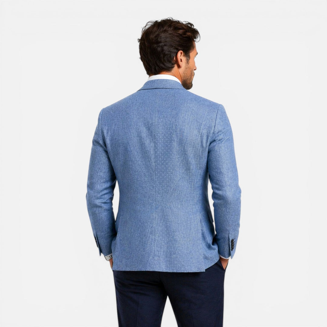 Modern men's slim fit smart casual blazer. Lightweight summer jacket, perfect for a tailored and polished look.