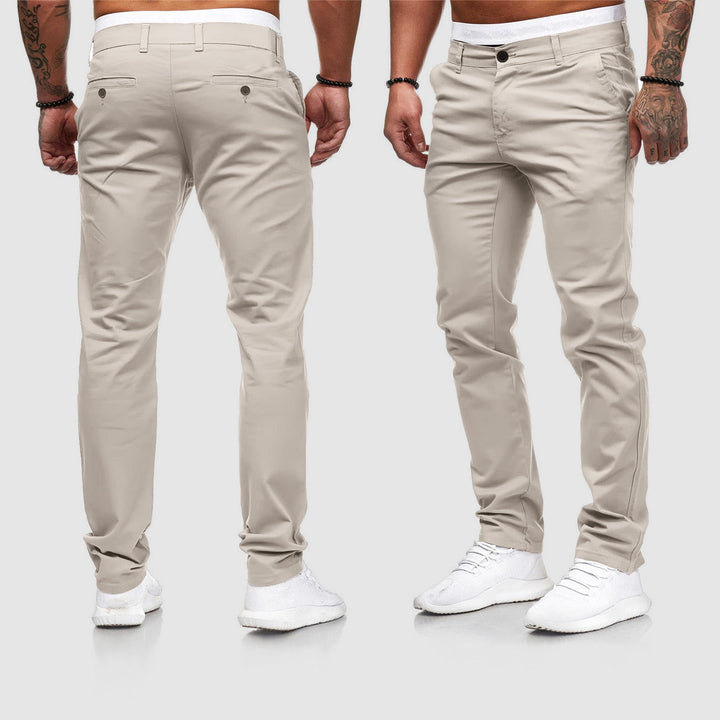 Men's slim fit straight leg chino pants, perfect for versatile casual wear and modern everyday style.