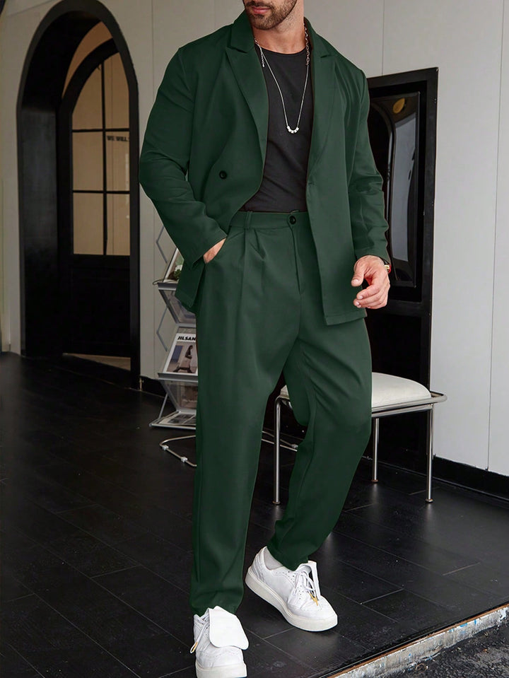 Professional men's business suit, a slim fit tailored two-piece for office, events, and formal wear.