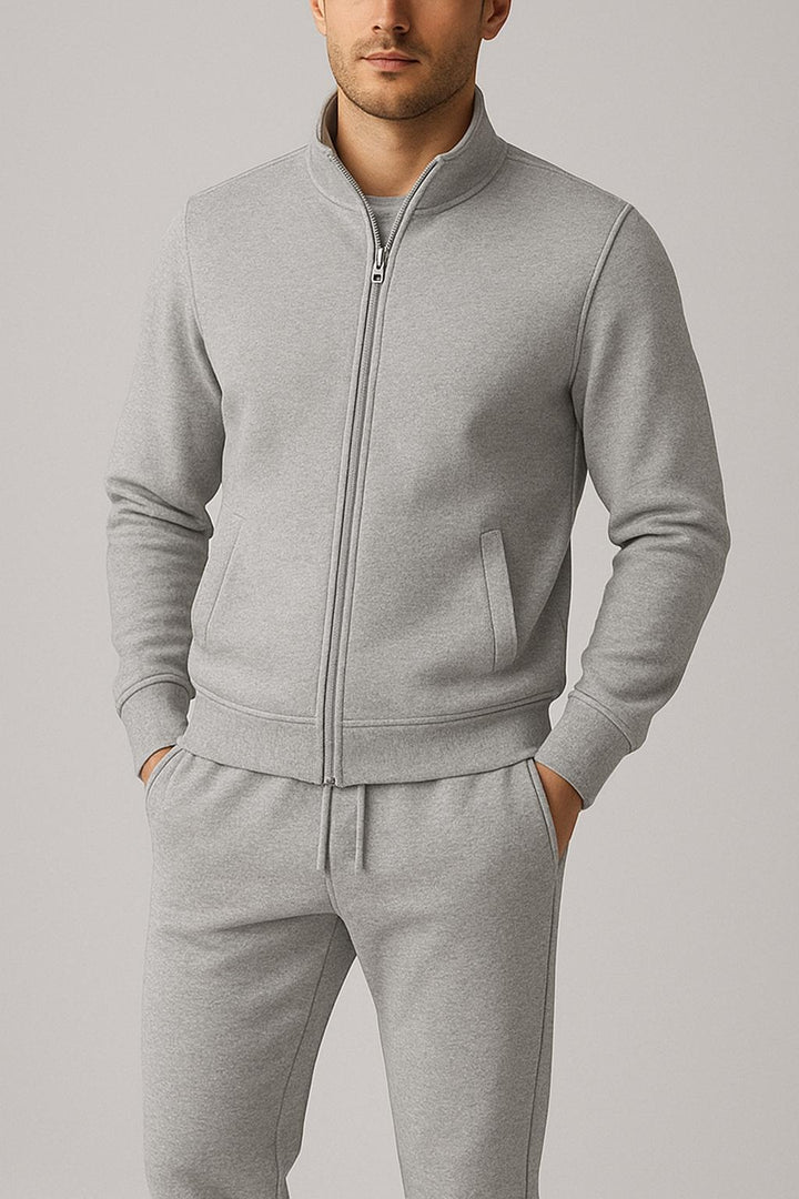 Stylish men's athletic tracksuit with a modern slim fit. Perfect two-piece jogger set for workouts & sports.