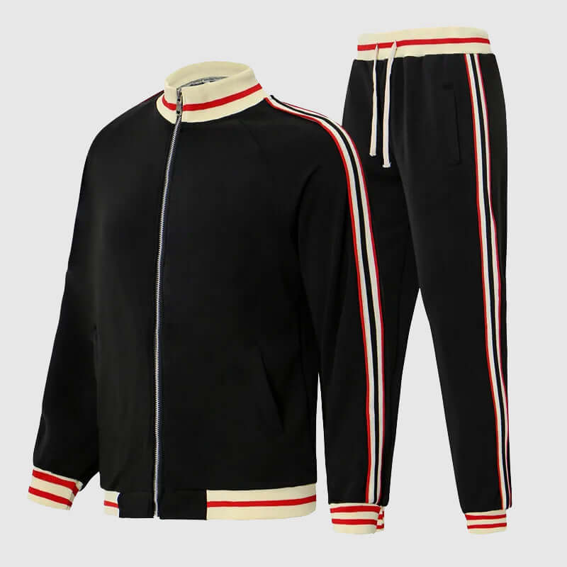 Stylish men's slim fit athletic tracksuit. Perfect workout outfit, sport suit or leisurewear for active men.