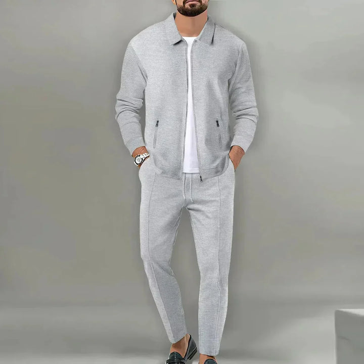 Elegant men's slim fit two-piece suit for a sharp look at business meetings, weddings & formal parties.