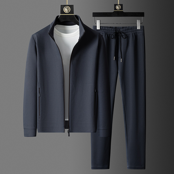 Men's slim fit two-piece tracksuit, great for casual wear, active gym sessions, or stylish athletic comfort.