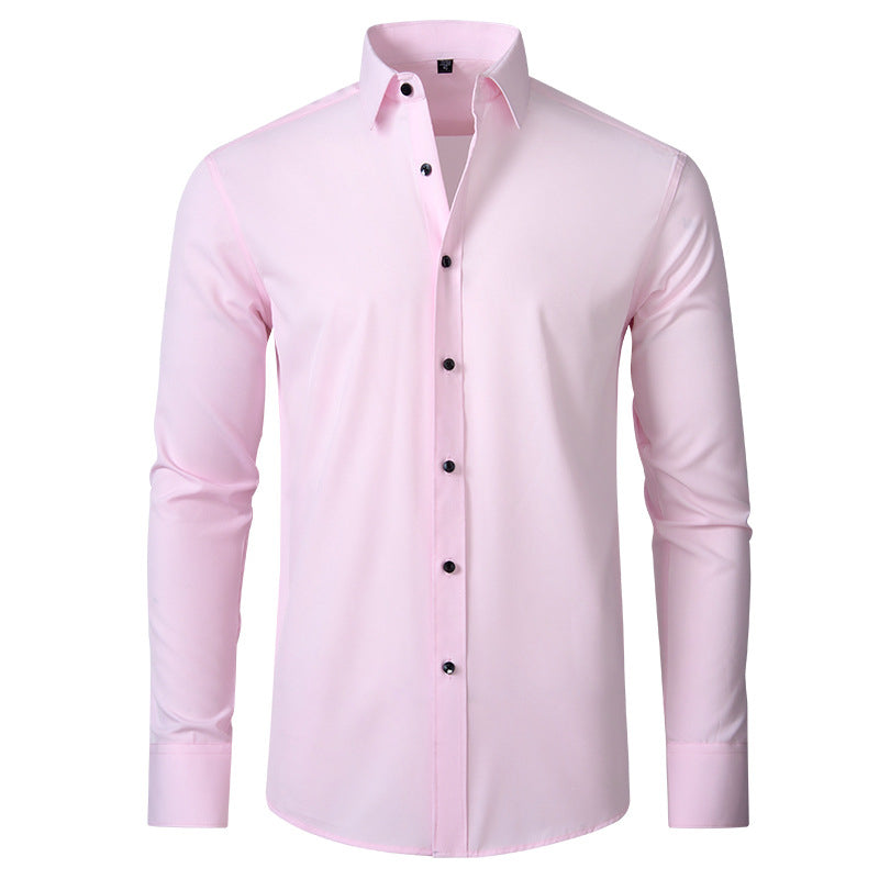 Classic men's dress shirt: a slim fit, stretch, and wrinkle-resistant button-down, essential for any men's wardrobe.