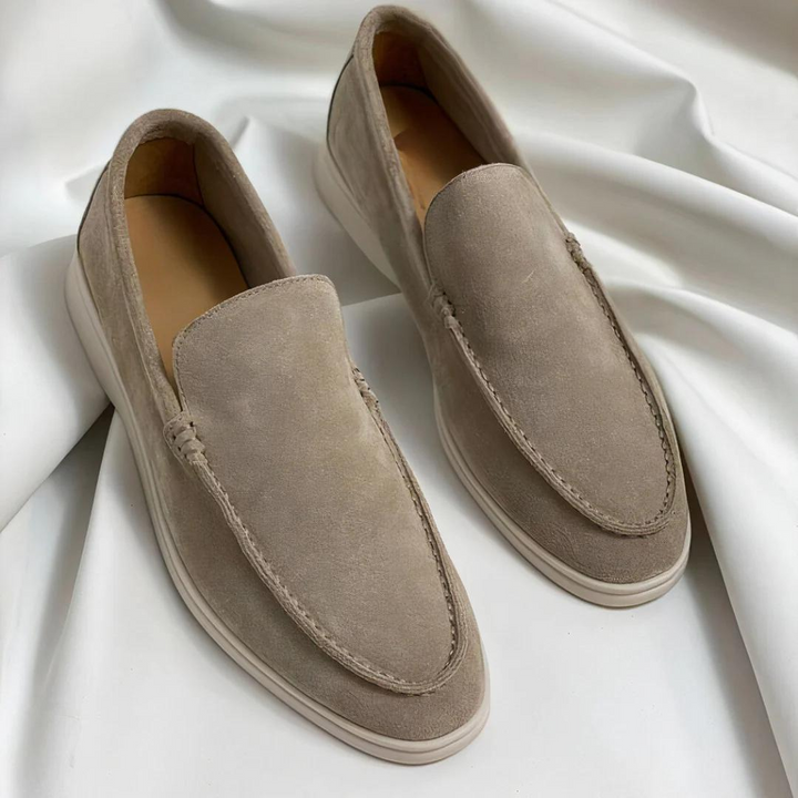 Back view of versatile men's loafers, comfortable slip-on shoes for everyday style.