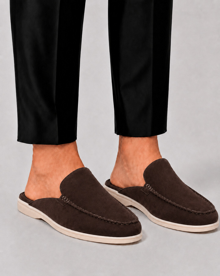 Men's Slip-On Loafer Mules, offering comfortable and elegant footwear for smart casual occasions and summer.