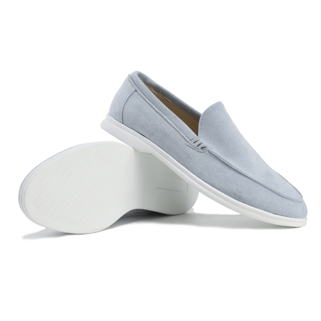 Men's slip-on loafers on foot, showcasing memory foam comfort for daily smart-casual everyday wear.