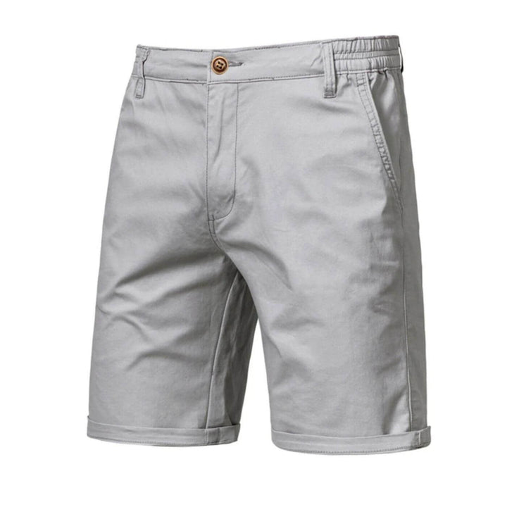Men's chino shorts in a smart casual style, featuring a comfortable elastic waist for easy wear.