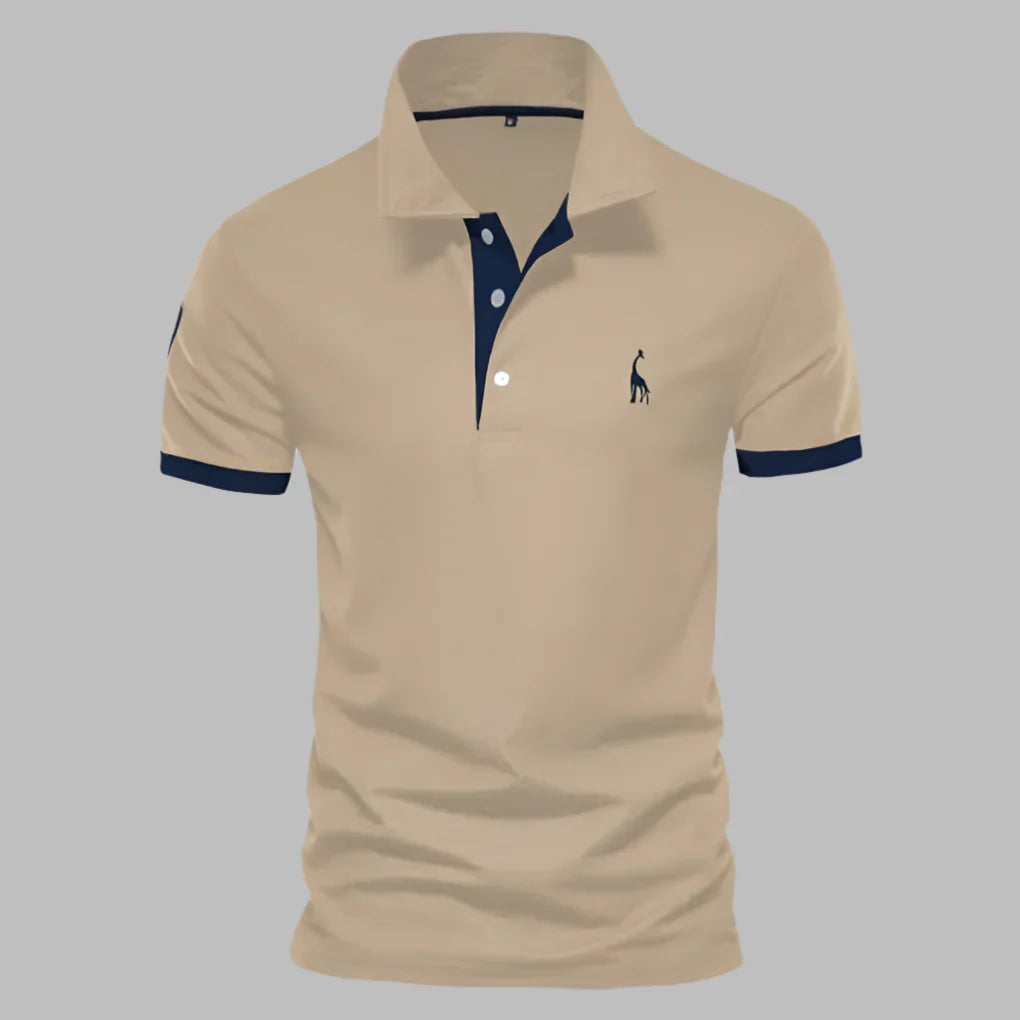 Classic men's smart-casual polo shirt, versatile short-sleeve top for refined everyday or office wear.