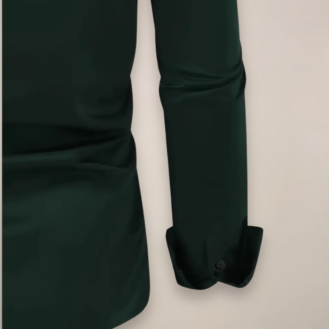 Men's essential long sleeve dress shirt, offering smart style for both formal and casual occasions.