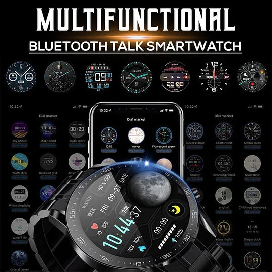 High-tech men's smartwatch for comprehensive health insights & fitness tracking.