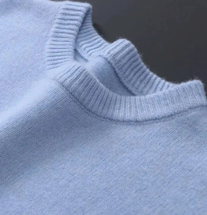 Comfortable men's crew neck pullover knit sweater, ideal for everyday layering and stylish winter fashion.