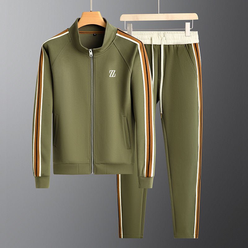 Men's versatile athletic tracksuit set, two-piece for outdoor activities or casual fashion, high flexibility.