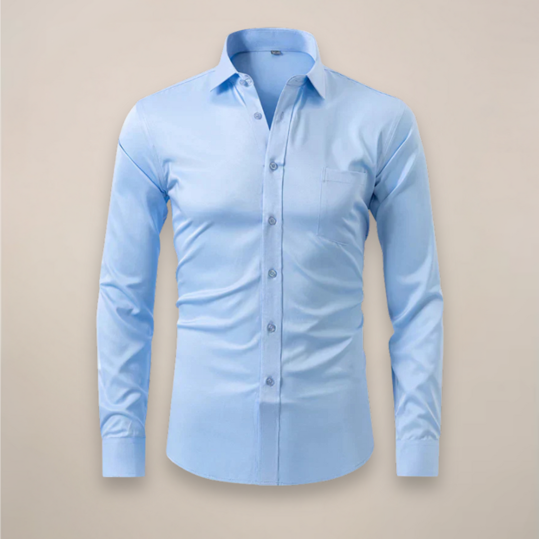 Durable men's tailored shirt, a long sleeve button-up for everyday spring fashion.