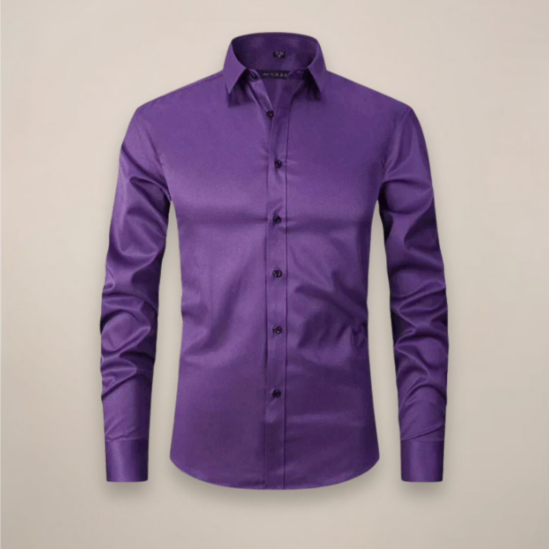 Stylish men's tailored long sleeve shirt, a perfect everyday button-up for spring.