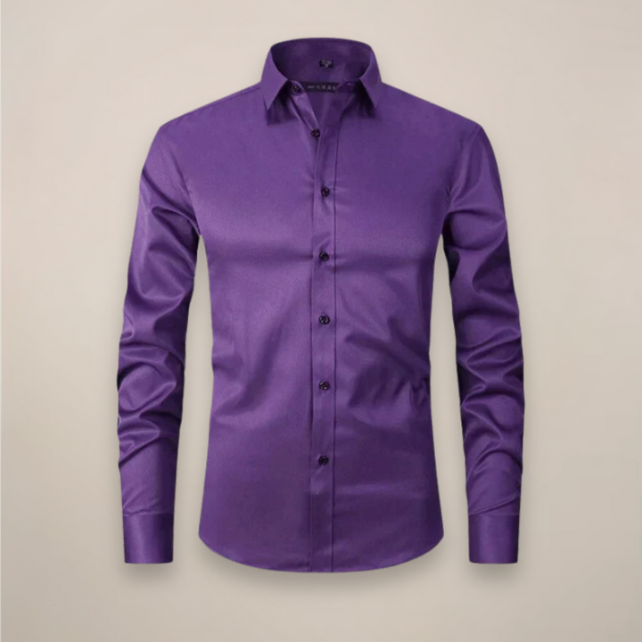Stylish men's tailored long sleeve shirt, a perfect everyday button-up for spring.