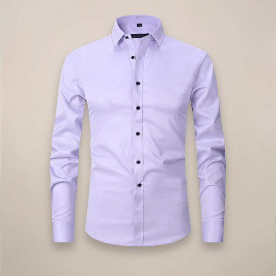 Men's spring fashion: a versatile tailored long sleeve shirt for various occasions.