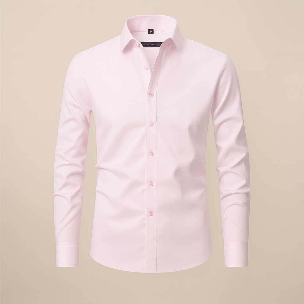 Smart men's apparel: tailored spring shirt, a long sleeve button-up for sophisticated looks.