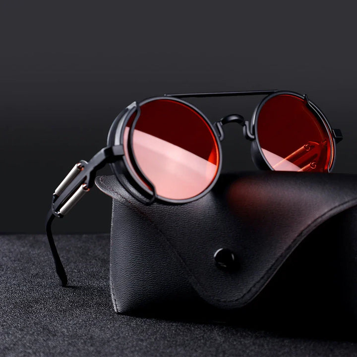 Fashionable men's Steampunk sunglasses with a distinctive double-bridge. Perfect travel accessory.