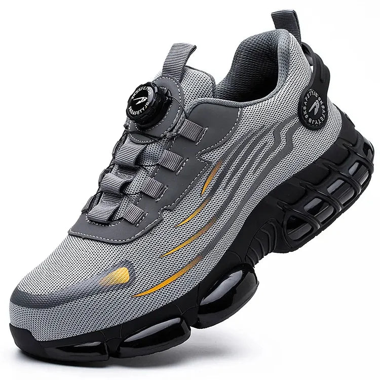 Durable men's work boots with steel toe & puncture resistant sole. Ideal for construction footwear.
