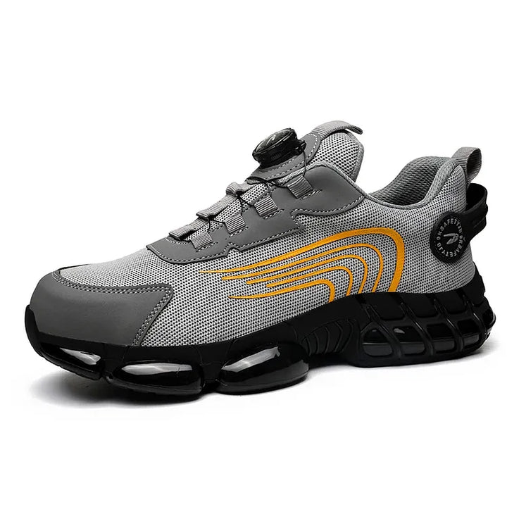 Men's protective work boots with steel toe, non-slip, perfect for diverse industrial needs.
