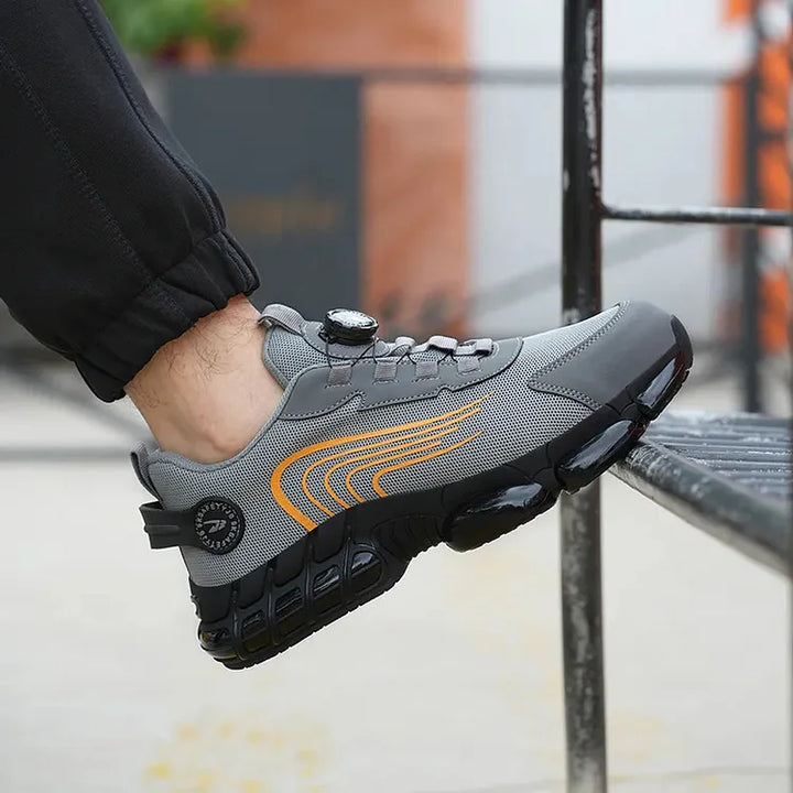 Men's non-slip safety shoes with steel toe, perfect for indoor & outdoor industrial work.
