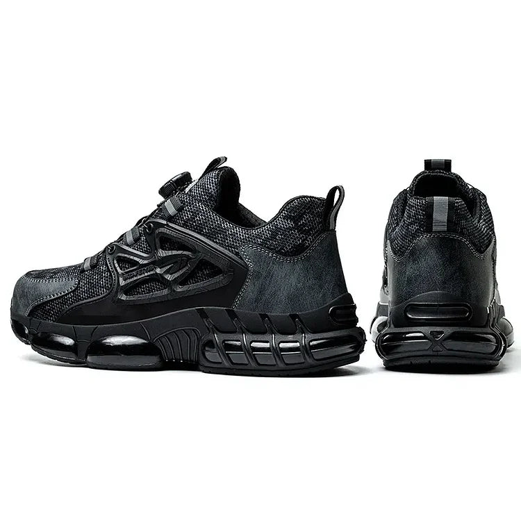 Men's non-slip steel toe work shoes, puncture resistant and built for heavy industrial use.