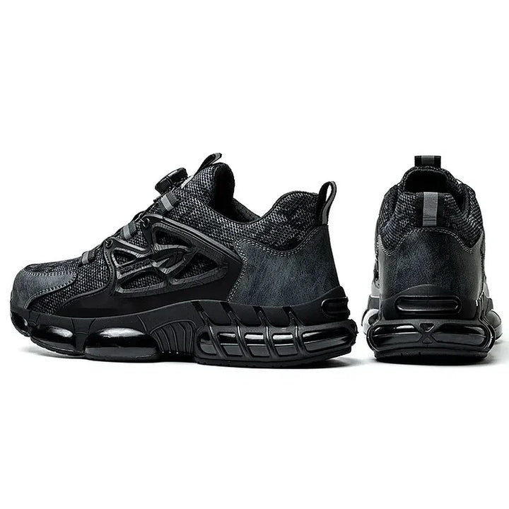 Men's non-slip steel toe work shoes, puncture resistant and built for heavy industrial use.