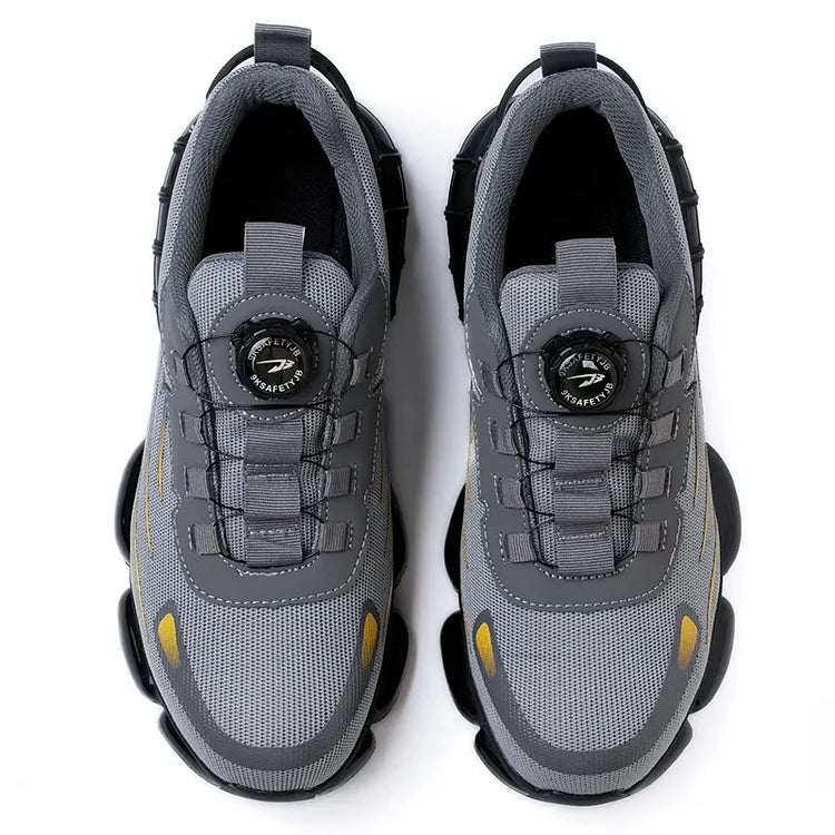 Non-slip men's safety shoes with steel toe, designed for comfort in demanding industrial environments.
