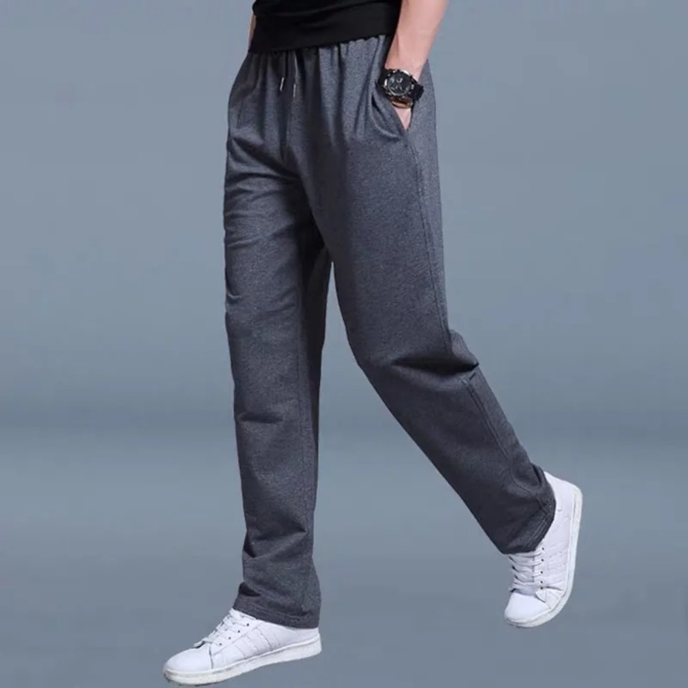 Everyday men's straight leg casual pants with drawstring, great for versatile comfort and loungewear.