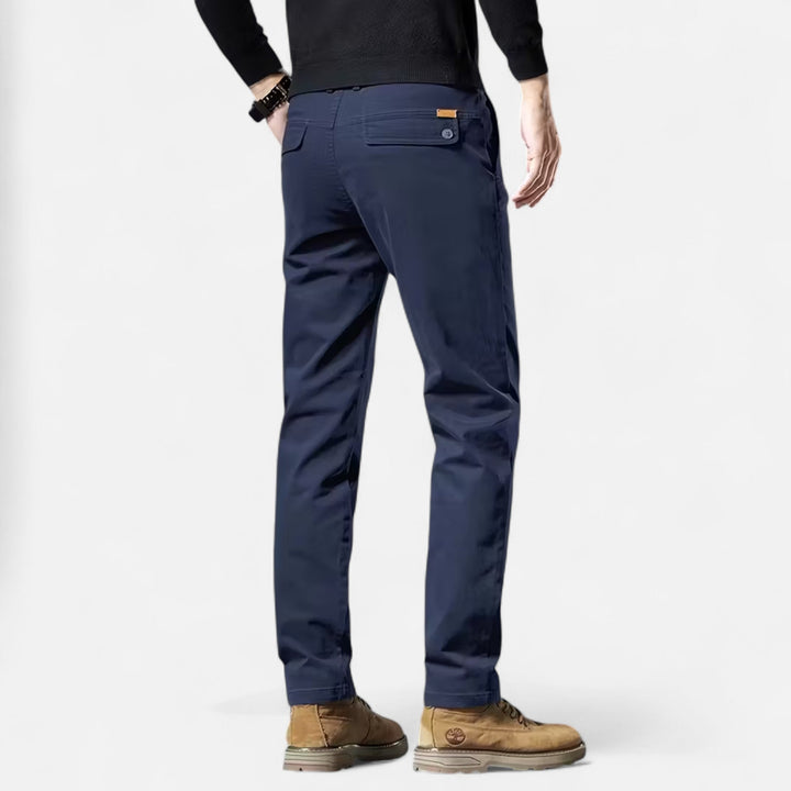 Men's straight-leg tailored trousers, showcasing a refined fit and comfortable design for all-day wear.