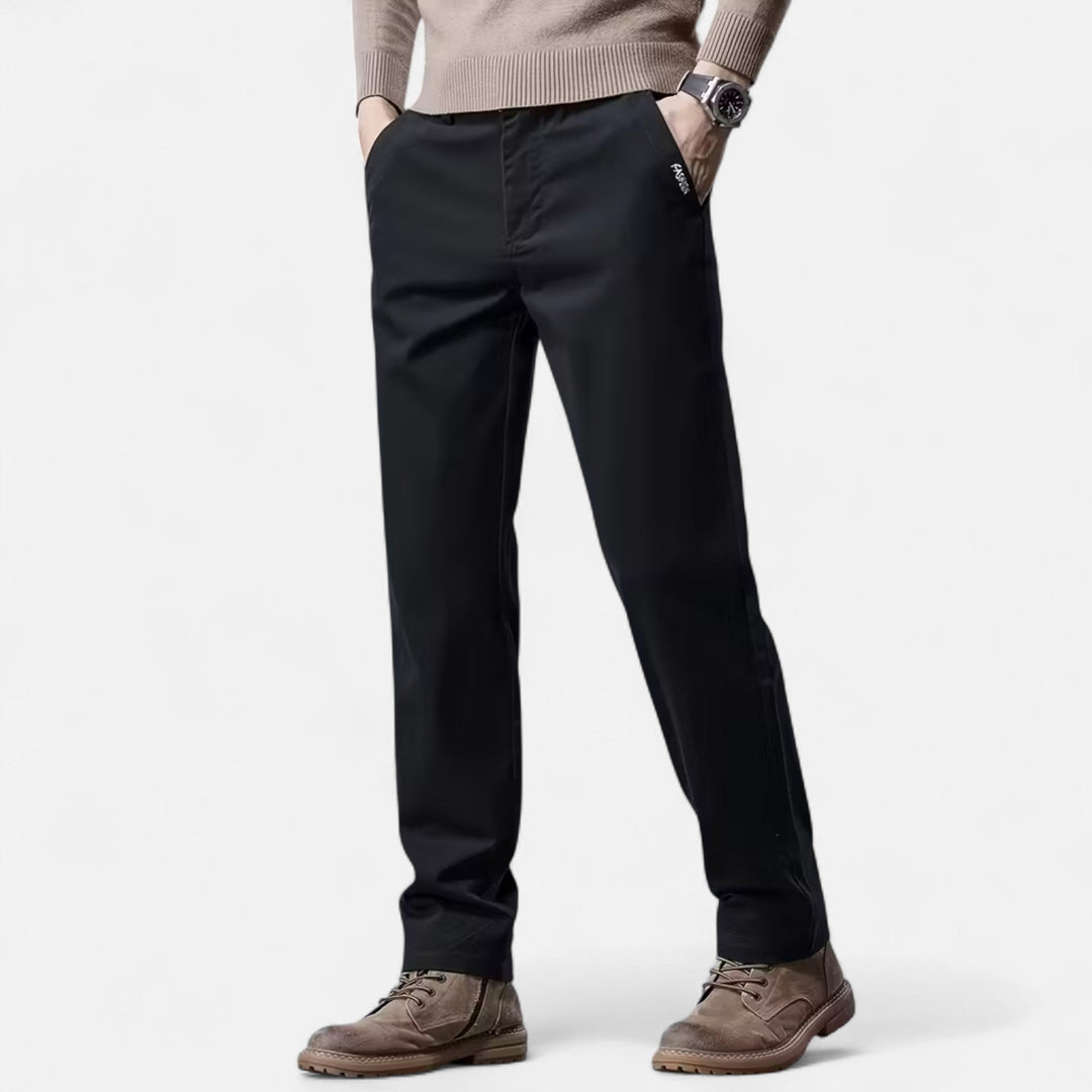 Versatile men's straight-leg tailored trousers, suitable for dress, casual, and formal office settings.