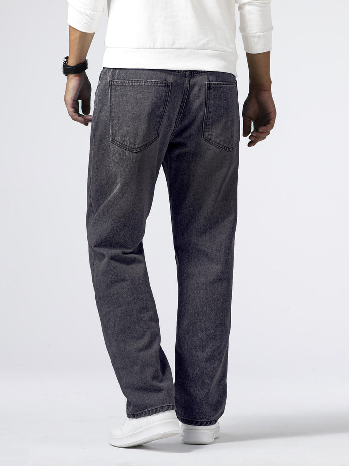 Modern men's straight leg washed jeans, designed for everyday comfort & effortless casual style.