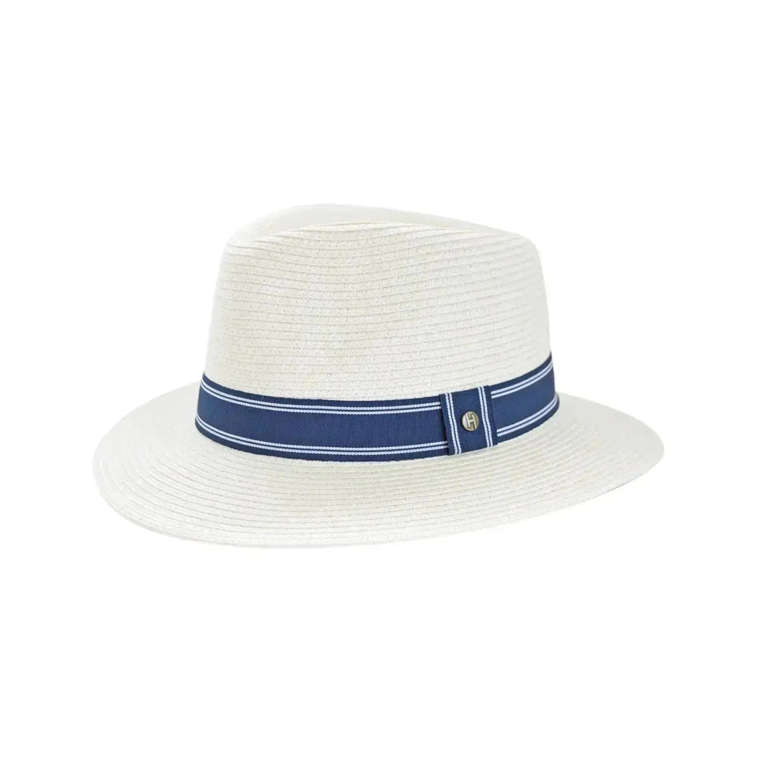 Versatile men's striped fedora hat for summer adventures, everyday wear, and a touch of casual elegance.