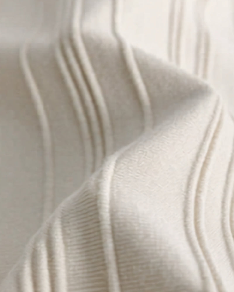 Versatile men's striped half-zip polo, a stylish ribbed knit shirt suitable for smart casual occasions.