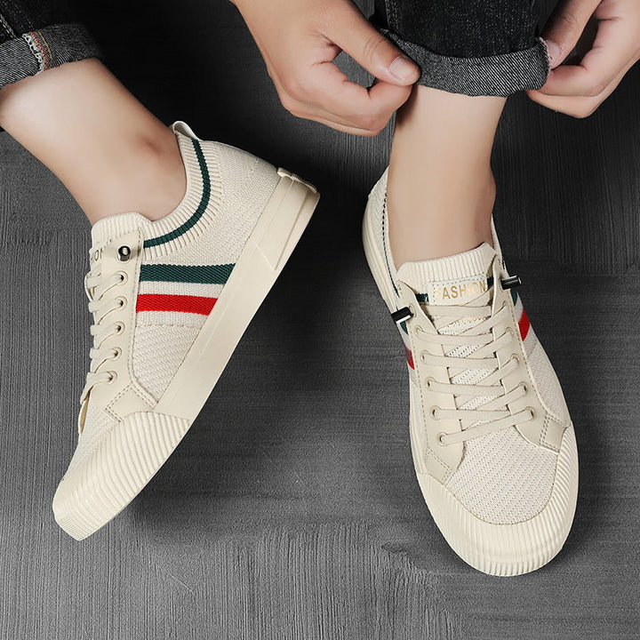 Men's lightweight everyday sneakers with a stylish striped design. Comfortable casual shoes for men.