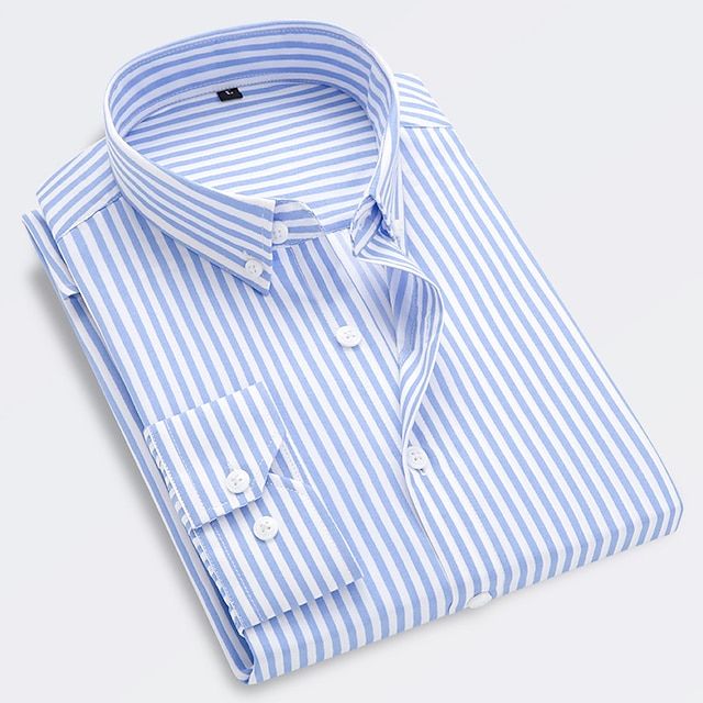 Classic striped men's summer shirt, a lightweight short-sleeve button-down for beach or casual warm weather fashion.