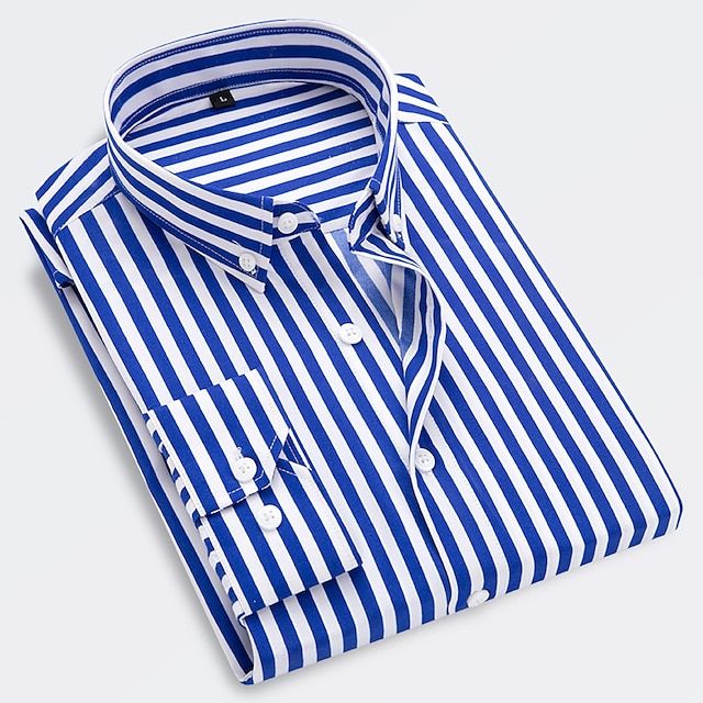 Versatile men's striped summer shirt, a lightweight dress shirt suitable for casual, smart casual, or beach wear.